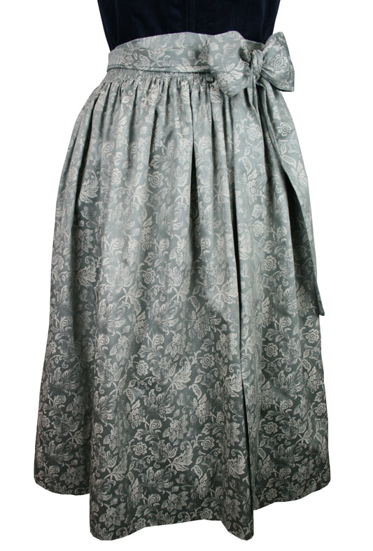 Baumwollschürze Grau Blumen Gesamtansicht